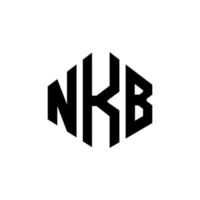 nkb lettera logo design con forma poligonale. nkb poligono e design del logo a forma di cubo. nkb modello di logo vettoriale esagonale colori bianco e nero. monogramma nkb, logo aziendale e immobiliare.