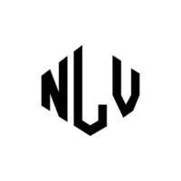 design del logo della lettera nlv con forma poligonale. nlv poligono e design del logo a forma di cubo. nlv modello di logo vettoriale esagonale colori bianco e nero. monogramma nlv, logo aziendale e immobiliare.