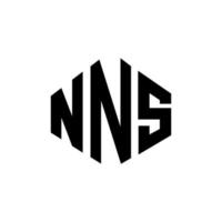 design del logo della lettera nns con forma poligonale. nns poligono e design del logo a forma di cubo. nns esagono logo modello vettoriale colori bianco e nero. nns monogramma, logo aziendale e immobiliare.