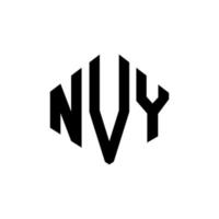 design del logo della lettera nvy con forma poligonale. poligono nvy e design del logo a forma di cubo. modello di logo vettoriale esagonale nvy colori bianco e nero. monogramma nvy, logo aziendale e immobiliare.