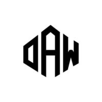 oaw lettera logo design con forma poligonale. oaw poligono e design del logo a forma di cubo. oaw esagono vettore logo modello colori bianco e nero. monogramma oaw, logo aziendale e immobiliare.