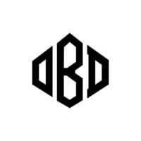 design del logo della lettera obd con forma poligonale. obd poligono e design del logo a forma di cubo. obd esagono vettore logo modello colori bianco e nero. monogramma obd, logo aziendale e immobiliare.