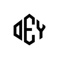 oey lettera logo design con forma poligonale. oey poligono e design del logo a forma di cubo. oey modello di logo vettoriale esagonale colori bianco e nero. oey monogramma, logo aziendale e immobiliare.