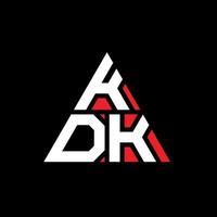 design del logo della lettera del triangolo kdk con forma triangolare. monogramma di design del logo del triangolo kdk. modello di logo vettoriale triangolo kdk con colore rosso. logo triangolare kdk logo semplice, elegante e lussuoso.