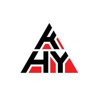 khy triangolo lettera logo design con forma triangolare. monogramma di design del logo del triangolo khy. modello di logo vettoriale triangolo khy con colore rosso. logo triangolare khy logo semplice, elegante e lussuoso.