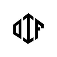 oif lettera logo design con forma poligonale. oif poligono e design del logo a forma di cubo. oif esagono vettore logo modello colori bianco e nero. monogramma oif, logo aziendale e immobiliare.