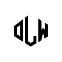 disegno del logo della lettera olw con forma poligonale. olw poligono e design del logo a forma di cubo. olw modello di logo vettoriale esagonale colori bianco e nero. olw monogramma, logo aziendale e immobiliare.