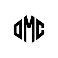 design del logo della lettera omc con forma poligonale. omc poligono e design del logo a forma di cubo. omc modello di logo vettoriale esagonale colori bianco e nero. monogramma omc, logo aziendale e immobiliare.