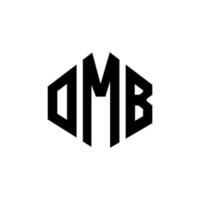 omb lettera logo design con forma poligonale. omb poligono e design del logo a forma di cubo. omb esagono vettore logo modello colori bianco e nero. monogramma omb, logo aziendale e immobiliare.