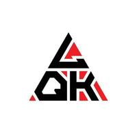 design del logo della lettera triangolare lqk con forma triangolare. lqk triangolo logo design monogramma. modello di logo vettoriale triangolo lqk con colore rosso. logo triangolare lqk logo semplice, elegante e lussuoso.