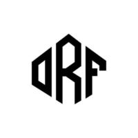design del logo della lettera orf con forma poligonale. orf poligono e design del logo a forma di cubo. orf esagonale modello logo vettoriale colori bianco e nero. monogramma orf, logo aziendale e immobiliare.