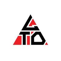 lto triangolo lettera logo design con forma triangolare. lto triangolo logo design monogramma. modello di logo vettoriale triangolo lto con colore rosso. lto logo triangolare logo semplice, elegante e lussuoso.
