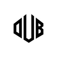 oub lettera logo design con forma poligonale. oub poligono e design del logo a forma di cubo. oub modello di logo vettoriale esagonale colori bianco e nero. oub monogramma, logo aziendale e immobiliare.