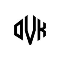 design del logo della lettera ovk con forma poligonale. ovk poligono e design del logo a forma di cubo. ovk modello di logo vettoriale esagonale colori bianco e nero. monogramma ovk, logo aziendale e immobiliare.