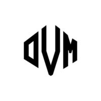 design del logo della lettera ovm con forma poligonale. design del logo a forma di poligono e cubo ovm. modello di logo vettoriale esagonale ovm colori bianco e nero. monogramma ovm, logo aziendale e immobiliare.