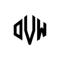 design del logo della lettera ovw con forma poligonale. ovw poligono e design del logo a forma di cubo. ovw modello di logo vettoriale esagonale colori bianco e nero. monogramma ovw, logo aziendale e immobiliare.