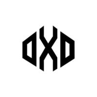 oxo lettera logo design con forma poligonale. oxo poligono e design del logo a forma di cubo. oxo modello di logo vettoriale esagonale colori bianco e nero. monogramma oxo, logo aziendale e immobiliare.