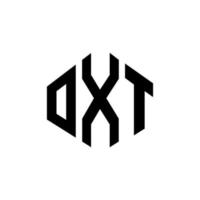 oxt lettera logo design con forma poligonale. oxt poligono e design del logo a forma di cubo. oxt modello di logo vettoriale esagonale colori bianco e nero. monogramma oxt, logo aziendale e immobiliare.