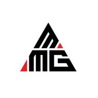 design del logo della lettera triangolare mmg con forma triangolare. monogramma del design del logo del triangolo mmg. modello di logo vettoriale triangolo mmg con colore rosso. logo triangolare mmg logo semplice, elegante e lussuoso.
