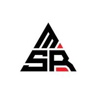 design del logo della lettera triangolare msr con forma triangolare. monogramma di design del logo del triangolo msr. modello di logo vettoriale triangolo msr con colore rosso. logo triangolare msr logo semplice, elegante e lussuoso.