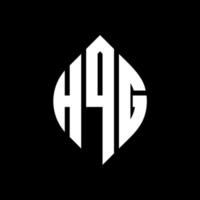 design del logo della lettera del cerchio hqg con forma circolare ed ellittica. lettere ellittiche hqg con stile tipografico. le tre iniziali formano un logo circolare. hqg cerchio emblema astratto monogramma lettera marchio vettore. vettore