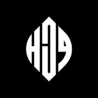 hjq circle letter logo design con forma circolare ed ellittica. hjq lettere ellittiche con stile tipografico. le tre iniziali formano un logo circolare. hjq cerchio emblema astratto monogramma lettera marchio vettore. vettore