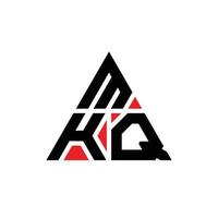 design del logo della lettera del triangolo mkq con forma triangolare. monogramma del design del logo del triangolo mkq. modello di logo vettoriale triangolo mkq con colore rosso. logo triangolare mkq logo semplice, elegante e lussuoso.