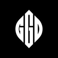 design del logo della lettera del cerchio ggd con forma circolare ed ellittica. ggd lettere ellittiche con stile tipografico. le tre iniziali formano un logo circolare. ggd cerchio emblema astratto monogramma lettera marchio vettore. vettore