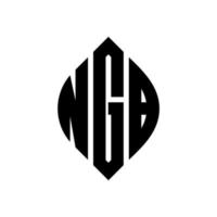 design del logo della lettera del cerchio ngb con forma circolare ed ellittica. ngb lettere ellittiche con stile tipografico. le tre iniziali formano un logo circolare. ngb cerchio emblema astratto monogramma lettera marchio vettore. vettore