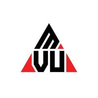 mvu triangolo lettera logo design con forma triangolare. monogramma di design del logo del triangolo mvu. modello di logo vettoriale triangolo mvu con colore rosso. logo triangolare mvu logo semplice, elegante e lussuoso.