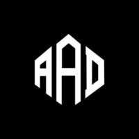 design del logo della lettera aad con forma poligonale. aad poligono e design del logo a forma di cubo. modello di logo vettoriale esagonale aad colori bianco e nero. monogramma aad, logo aziendale e immobiliare.