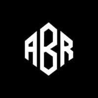 design del logo della lettera abr con forma poligonale. abr poligono e design del logo a forma di cubo. colore bianco e nero del modello di logo di vettore di esagono abr. monogramma abr, logo aziendale e immobiliare.