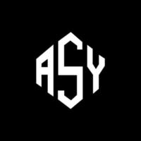 design del logo della lettera asy con forma poligonale. design del logo a forma di poligono e cubo asy. modello di logo vettoriale esagonale asy colori bianco e nero. monogramma asy, logo aziendale e immobiliare.