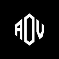aov lettera logo design con forma poligonale. aov poligono e design del logo a forma di cubo. aov esagono logo modello vettoriale colori bianco e nero. monogramma aov, logo aziendale e immobiliare.