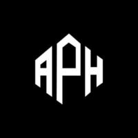 design del logo della lettera aph con forma poligonale. aph poligono e design del logo a forma di cubo. aph esagono logo modello vettoriale colori bianco e nero. monogramma aph, logo aziendale e immobiliare.