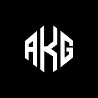 design del logo della lettera akg con forma poligonale. akg poligono e design del logo a forma di cubo. akg modello di logo vettoriale esagonale colori bianco e nero. monogramma akg, logo aziendale e immobiliare.