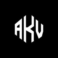 design del logo della lettera akv con forma poligonale. akv poligono e design del logo a forma di cubo. modello di logo vettoriale esagonale akv colori bianco e nero. monogramma akv, logo aziendale e immobiliare.