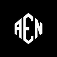 aen lettera logo design con forma poligonale. aen poligono e design del logo a forma di cubo. modello di logo vettoriale esagonale aen colori bianco e nero. monogramma aen, logo aziendale e immobiliare.