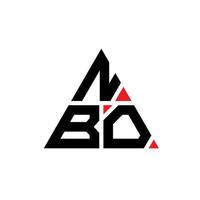 design del logo della lettera triangolare nbo con forma triangolare. monogramma di design del logo del triangolo nbo. modello di logo vettoriale triangolo nbo con colore rosso. logo triangolare nbo logo semplice, elegante e lussuoso.