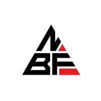 design del logo della lettera triangolare nbf con forma triangolare. monogramma di design del logo del triangolo nbf. modello di logo vettoriale triangolo nbf con colore rosso. logo triangolare nbf logo semplice, elegante e lussuoso.