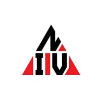 niv triangolo logo design lettera con forma triangolare. niv triangolo logo design monogramma. modello di logo vettoriale triangolo niv con colore rosso. niv logo triangolare logo semplice, elegante e lussuoso.