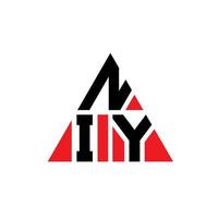 niy triangolo lettera logo design con forma triangolare. niy triangolo logo design monogramma. modello di logo vettoriale triangolo niy con colore rosso. niy logo triangolare logo semplice, elegante e lussuoso.