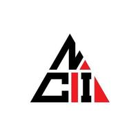 design del logo della lettera triangolare nci con forma triangolare. monogramma di design del logo del triangolo nci. modello di logo vettoriale triangolo nci con colore rosso. logo triangolare nci logo semplice, elegante e lussuoso.