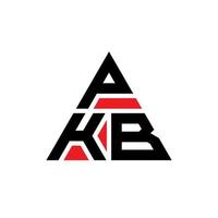 design del logo della lettera triangolare pkb con forma triangolare. monogramma di progettazione del logo del triangolo pkb. modello di logo vettoriale triangolo pkb con colore rosso. pkb logo triangolare logo semplice, elegante e lussuoso.