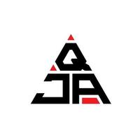 design del logo della lettera triangolare qja con forma triangolare. qja triangolo logo design monogramma. modello di logo vettoriale triangolo qja con colore rosso. logo triangolare qja logo semplice, elegante e lussuoso.