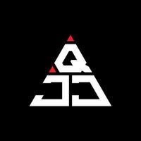 design del logo della lettera triangolare qjj con forma triangolare. qjj triangolo logo design monogramma. modello di logo vettoriale triangolo qjj con colore rosso. qjj logo triangolare logo semplice, elegante e lussuoso.