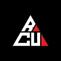 design del logo della lettera del triangolo rcu con forma triangolare. monogramma di design con logo triangolo rcu. modello di logo vettoriale triangolo rcu con colore rosso. logo triangolare rcu logo semplice, elegante e lussuoso.