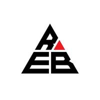 design del logo della lettera del triangolo reb con forma triangolare. monogramma di design del logo del triangolo reb. modello di logo vettoriale triangolo reb con colore rosso. logo triangolare reb logo semplice, elegante e lussuoso.
