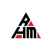 design del logo della lettera del triangolo rhm con forma triangolare. monogramma di design del logo del triangolo rhm. modello di logo vettoriale triangolo rhm con colore rosso. logo triangolare rhm logo semplice, elegante e lussuoso.