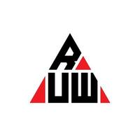 design del logo della lettera triangolo ruw con forma triangolare. monogramma di design con logo triangolo ruw. modello di logo vettoriale triangolo ruw con colore rosso. logo triangolare ruw logo semplice, elegante e lussuoso.